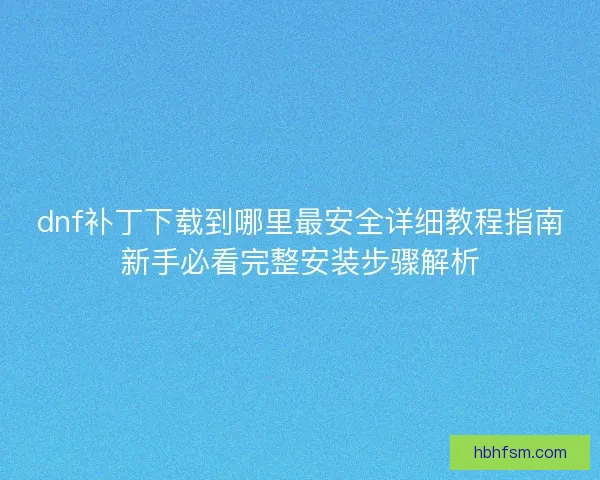 dnf补丁下载到哪里最安全详细教程指南新手必看完整安装步骤解析