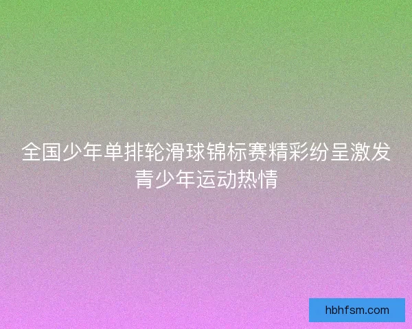 全国少年单排轮滑球锦标赛精彩纷呈激发青少年运动热情
